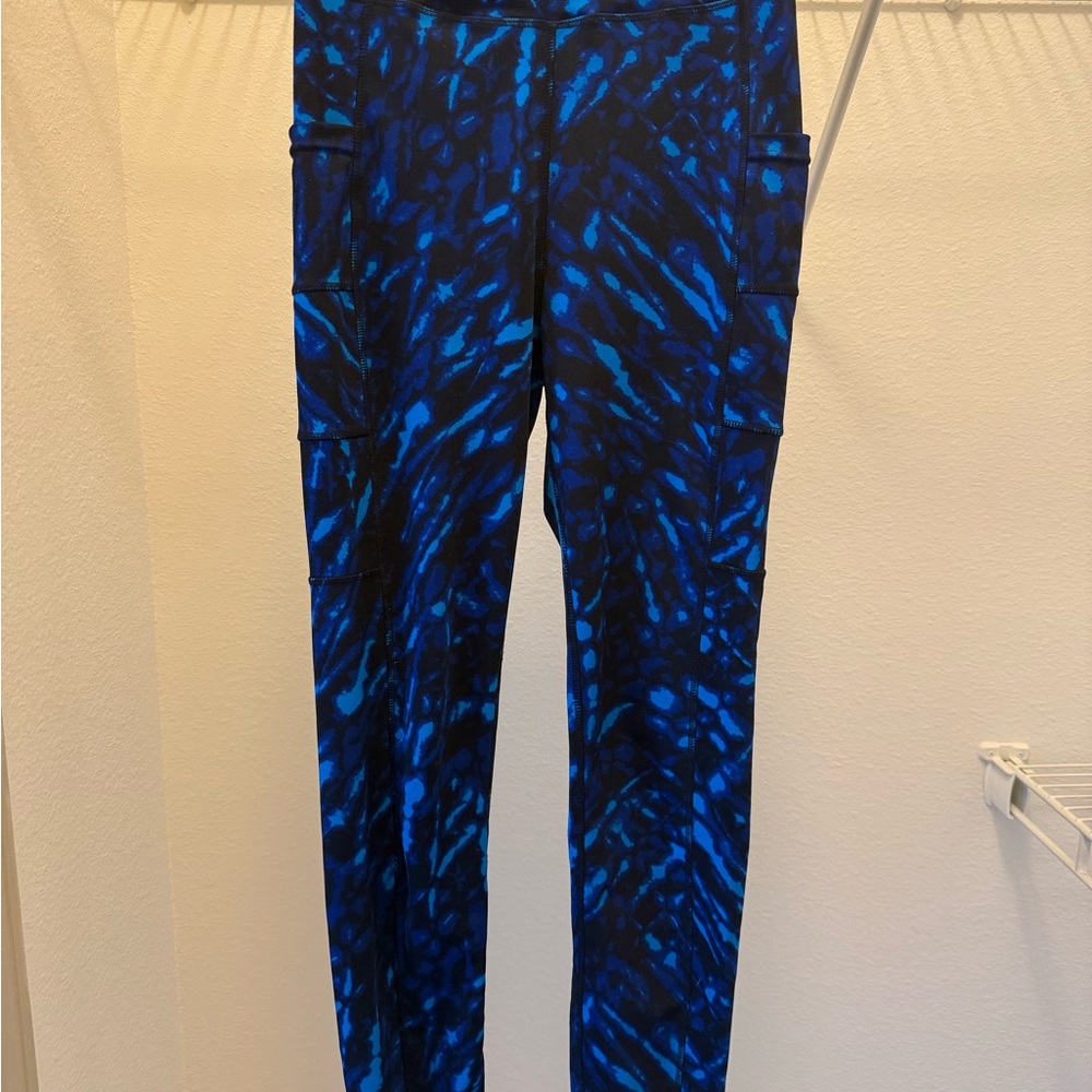 POP Fit Blue and Black Patterned Leggings